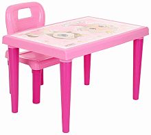 Pilsan Набор: стол+стул / цвет Pink (розовый)					