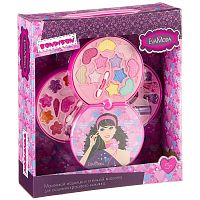Bondibon Набор детской декоративной косметики для девочек Eva Moda Косметичка-диск 3 уровня / цвет розовый