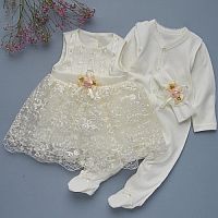 Little Star Комплект для девочки "Эсми" 3 предмета (платье+комбинезон+повязка) 					