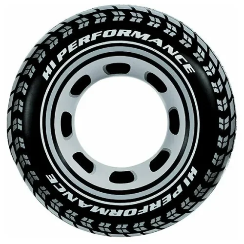 Intex Надувной круг Шина, диаметр 91 см / цвет черный, серый