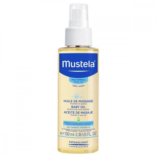 Mustela Bebe Масло массажное для новорожденных, младенцев и детей, 100 мл.