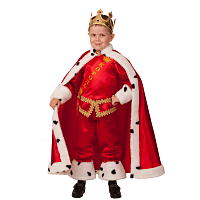 Батик Карнавальный костюм для мальчиков Король / рост 122 см, от 7 лет / цвет красный, белый					