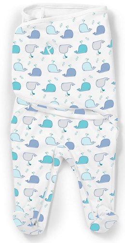 Summer Infant Конверт для пеленания SwaddleMe Footsie Киты, размер S