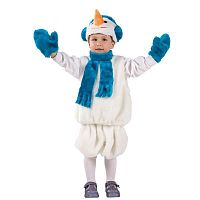 Батик Карнавальный костюм для мальчиков Снеговик / рост 110 см, от 5 лет / цвет белый, голубой					